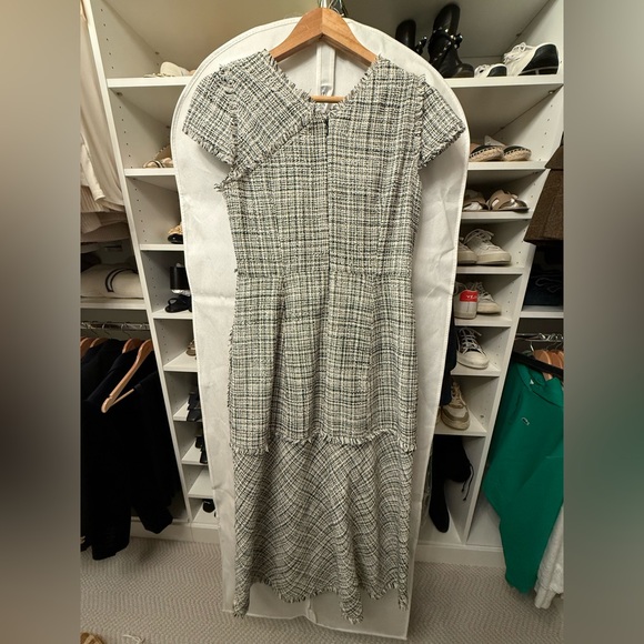 ME+EM Black and White Tweed Midi Dress - size 6 - Picture 6 of 13